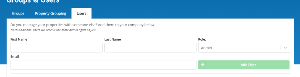 Data needed to add a user to RentMindMe.com